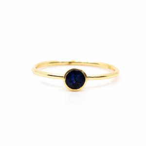 Birthstone Ring Sapphire September - 925 Silver & Gold-plated  (Size 17)
