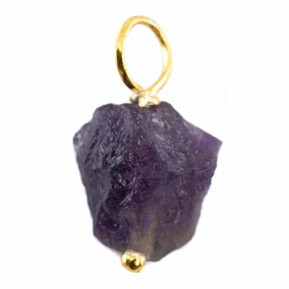 Raw Gemstone Pendant Amethyst 925 Silver and Gold Plated (8 - 12 mm)