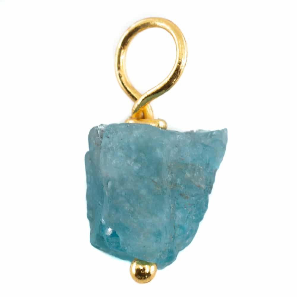 Raw Gemstone Pendant Heaven Apatite 925 Silver and Gold Plated (8 - 12 mm)