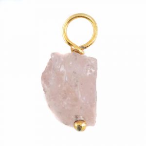 Raw Gemstone Pendant Morganite 925 Silver and Gold Plated (8 - 12 mm)