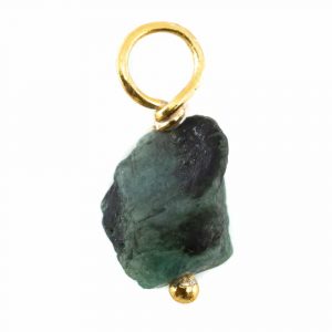Raw Gemstone Pendant Emerald 925 Silver and Gold Plated (8 - 12 mm)
