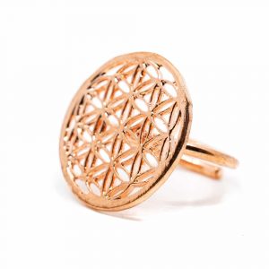 Adjustable ring Flower of Life Copper