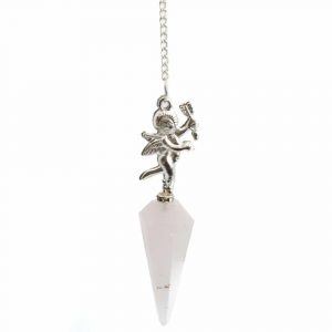 Pendulum Rose Quartz Facet with Cupid
