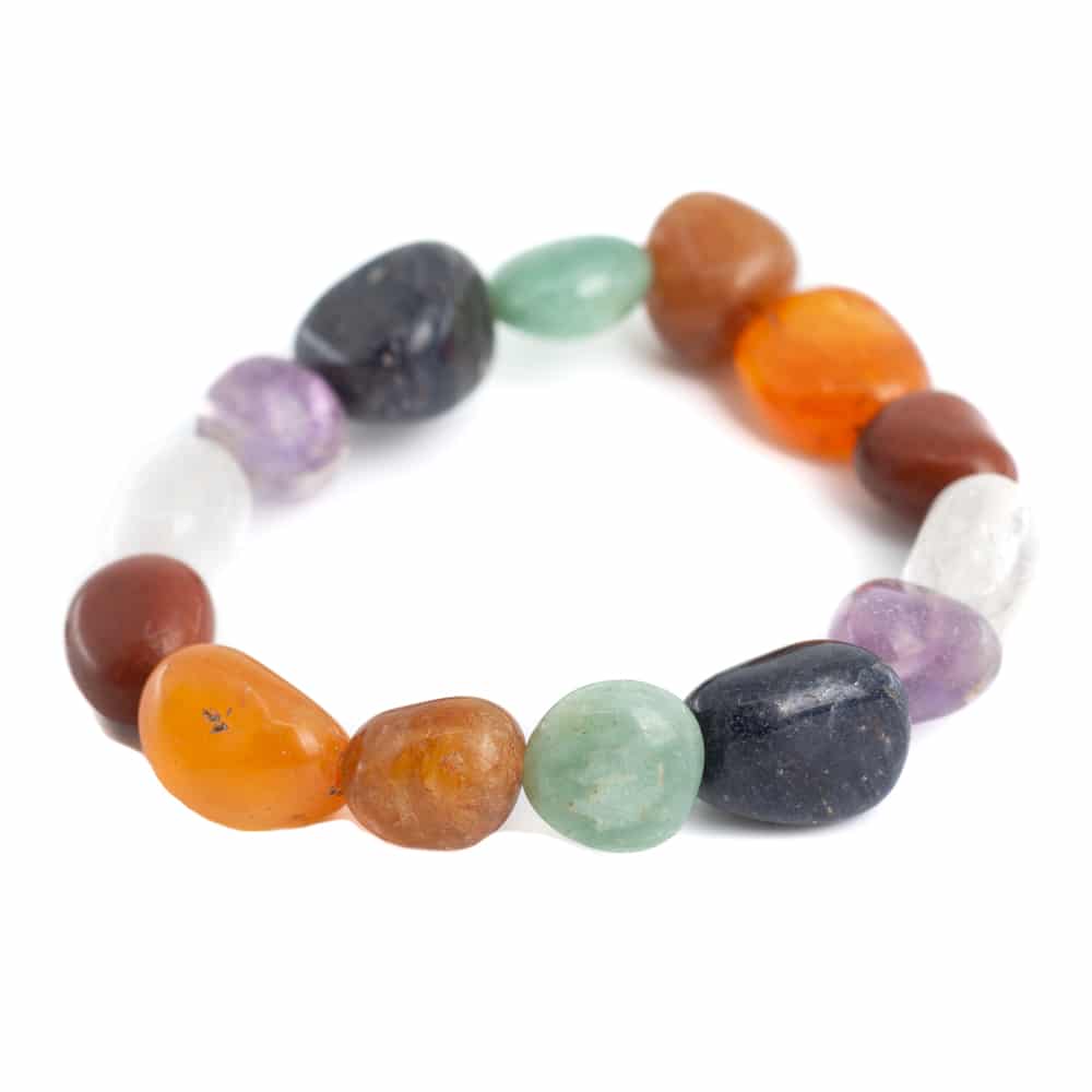 Gemstone Bracelet Tumbled Stones Colorful Mix