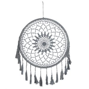 Handmade Dreamcatcher Mandala Gray - 100% Cotton (47 cm)