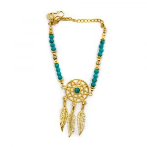 Gemstone Bracelet Turquoise Dreamcatcher (20 cm)