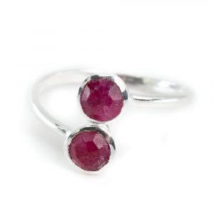 Birthstone Ring Ruby July - 925 Silver
