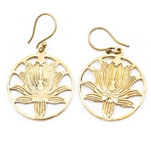 Earrings Lotus Brass Gold-tone (30 mm)