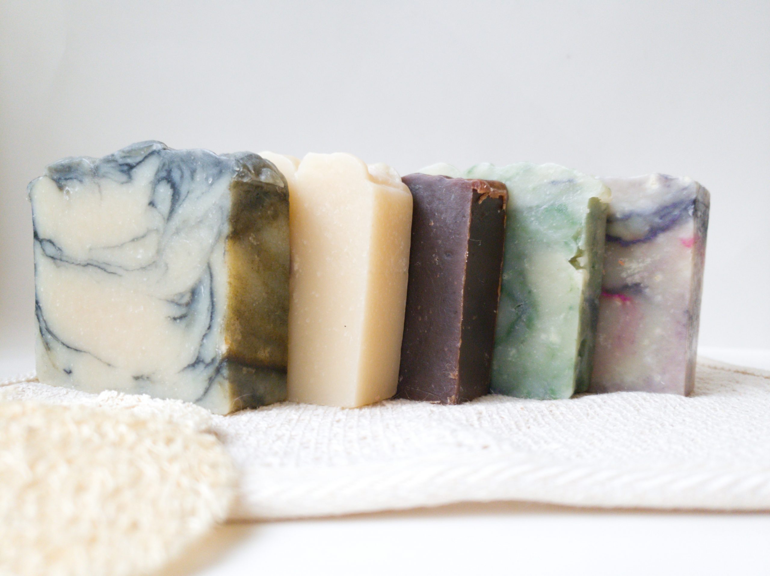 natural handmade soaps multicolored marbled