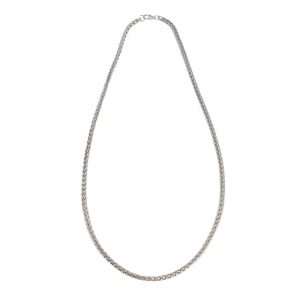 Robust Steel Necklace with Carabiner Silver Colored (60 cm / 4 mm)