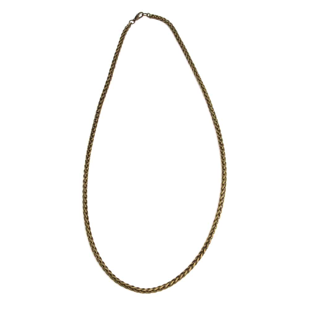 Robust Steel Necklace with Snap Clasp Gold Colored (60 cm / 4 mm)