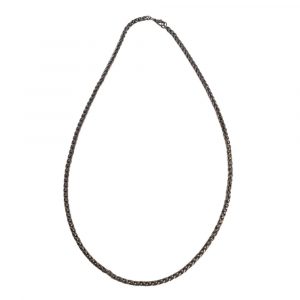 Robust Steel Necklace with Snap Clasp Dark Color (60 cm / 4 mm)