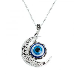 Amulet Silver Evil Eye with Moon