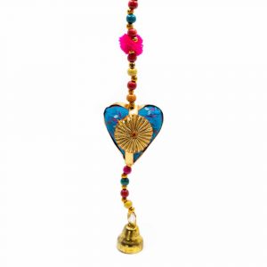 Decorative Garland Fabric Hearts with Bell (80 cm)
