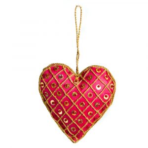 Pendant Ornament Traditional Heart Bright Red (17 cm)