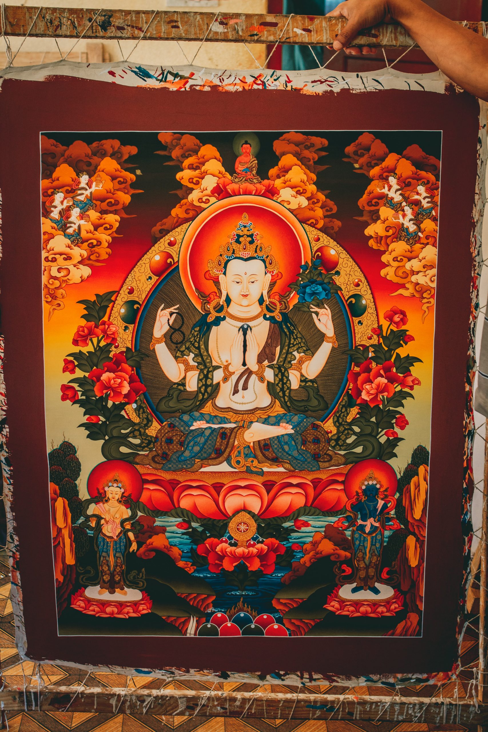 hand painted Tibetan Buddha