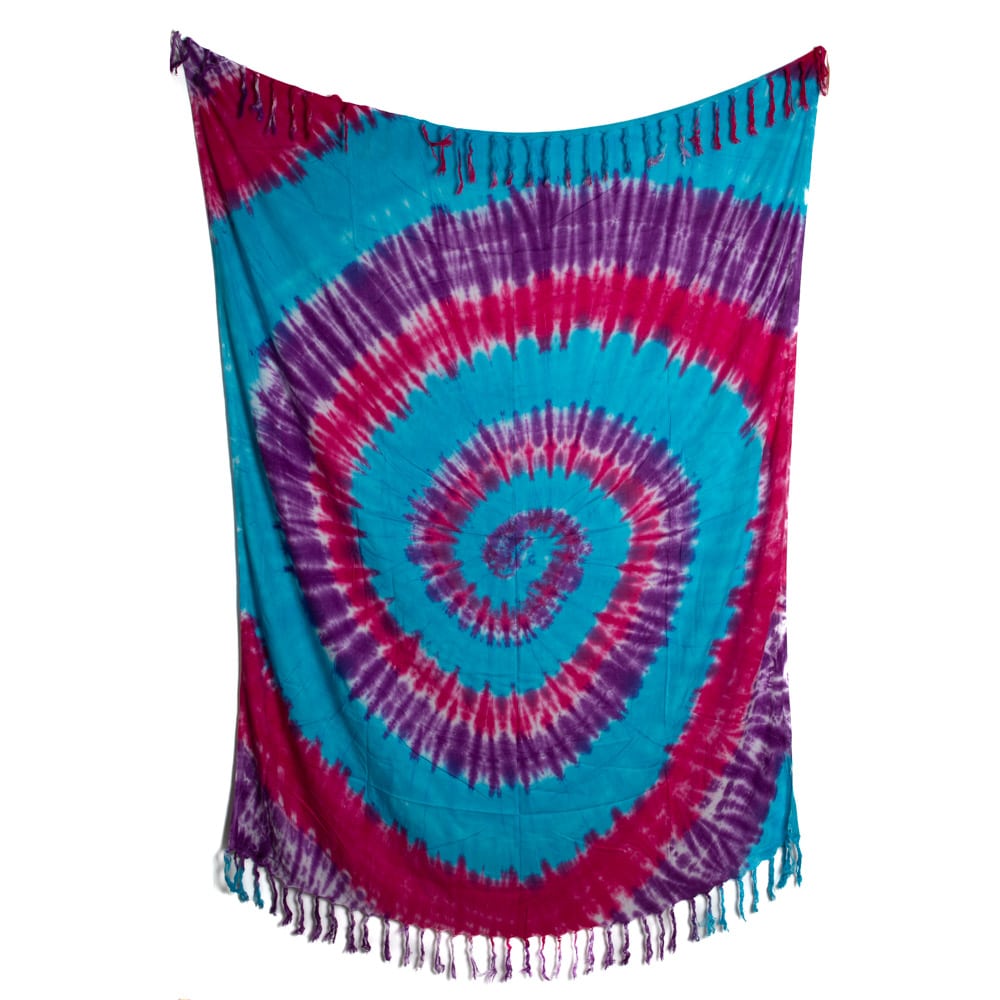 Cotton Sarong Spiral Blue/Pink/Purple (140 x 112 cm)