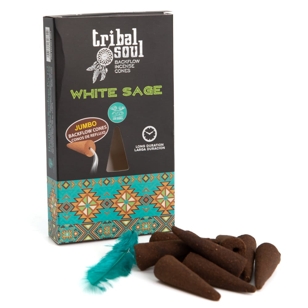 Tribal Soul White Sage Backflow Incense Cones (1 Pack)