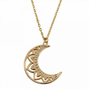 Necklace Moon Mandala - Gold Colored (22 mm)