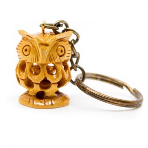 Wooden Keychain Owl Handmade (20 mm)