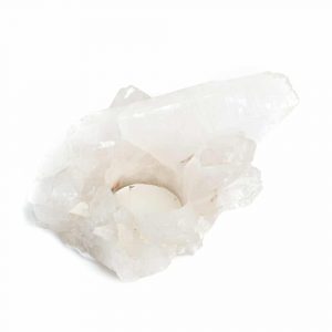Tea Light Holder Gemstone Rock Crystal Cluster (approx. 500 grams)