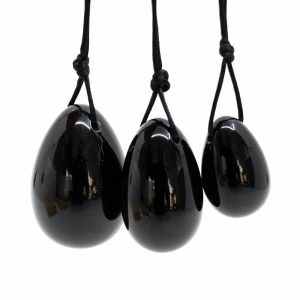 Yoni Egg Set Obsidian - Set of 3