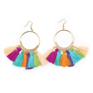 Bohemian Colored Earrings 8 Tassels