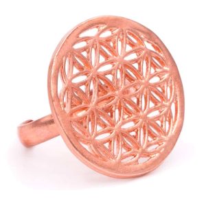 Ring Flower of Life Copper color